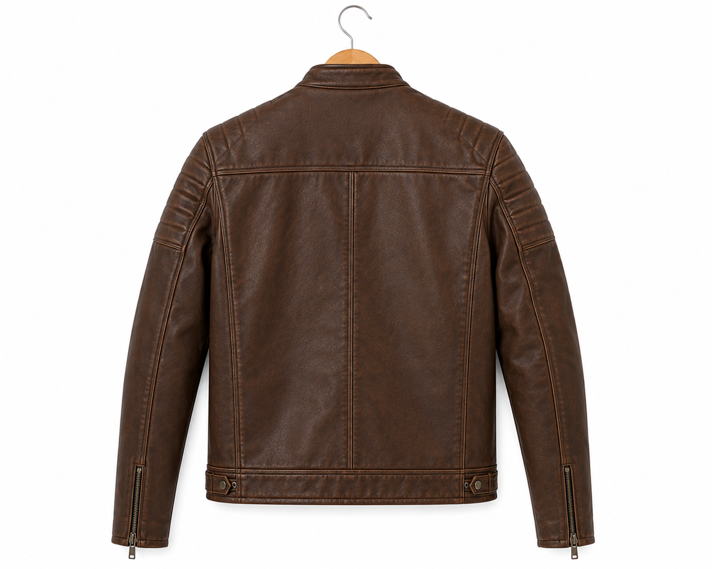 Men's Genuine Sheep Leather Jacket – Distressed Brown Moto Jacket