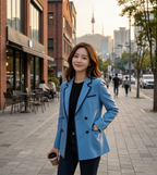 Sung Jin-Ah Solo Leveling Inspired Blue Blazer: Anime Cosplay Jacket.