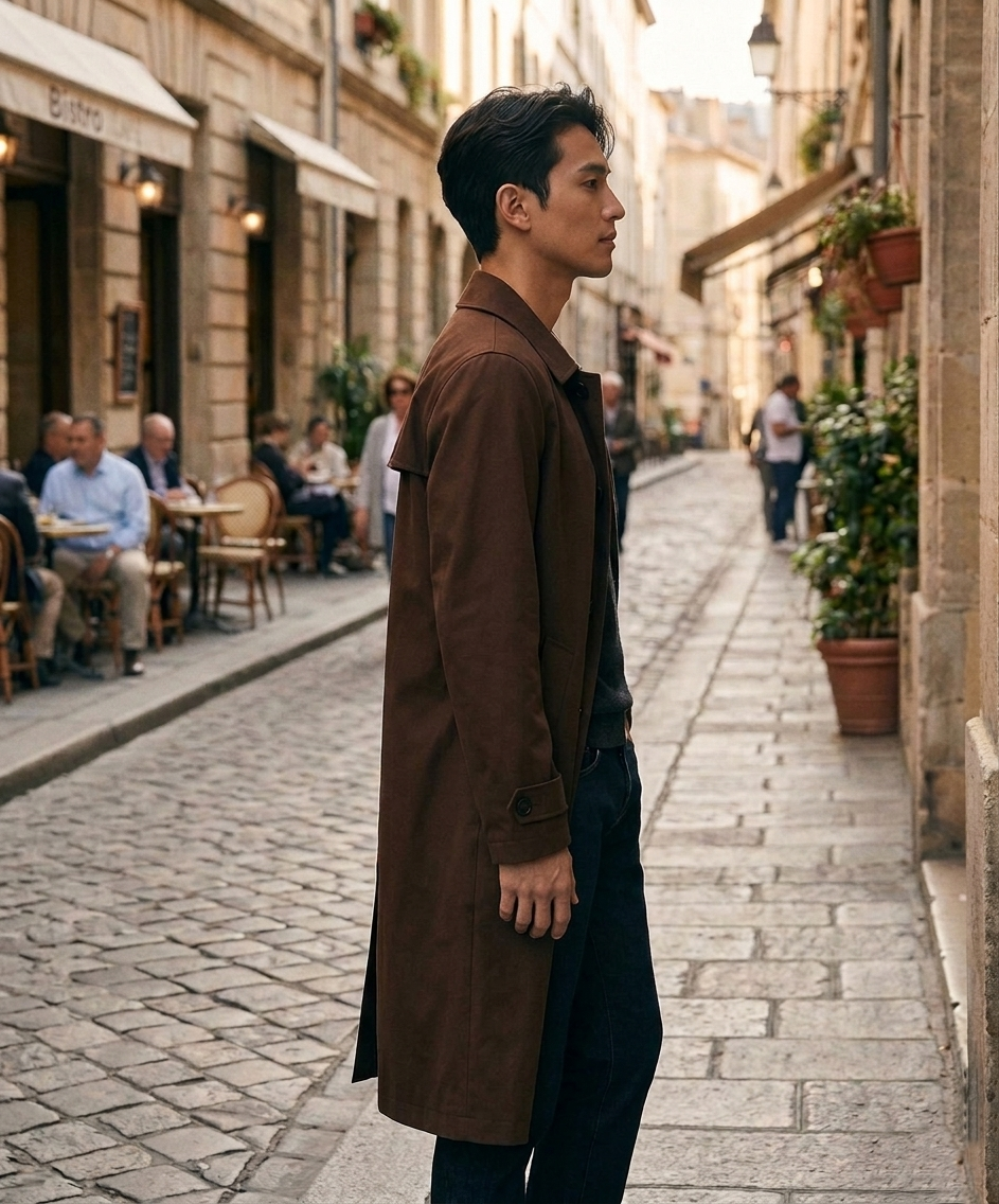 Agito Inspired Brown Trench Coat - Mashle Anime Cosplay Outerwear.