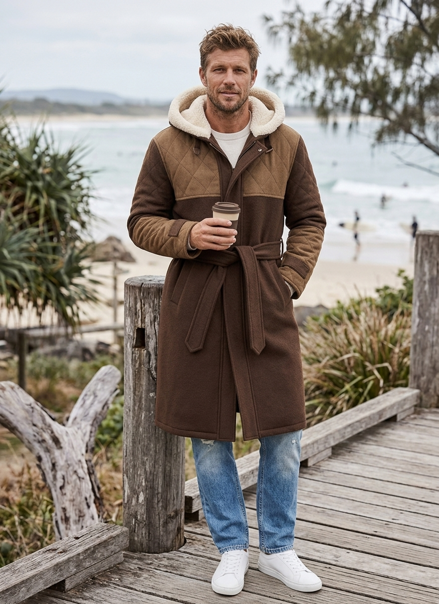 Solo Leveling Brown Wool Trench Coat for Men | Anime Winter Outerwea