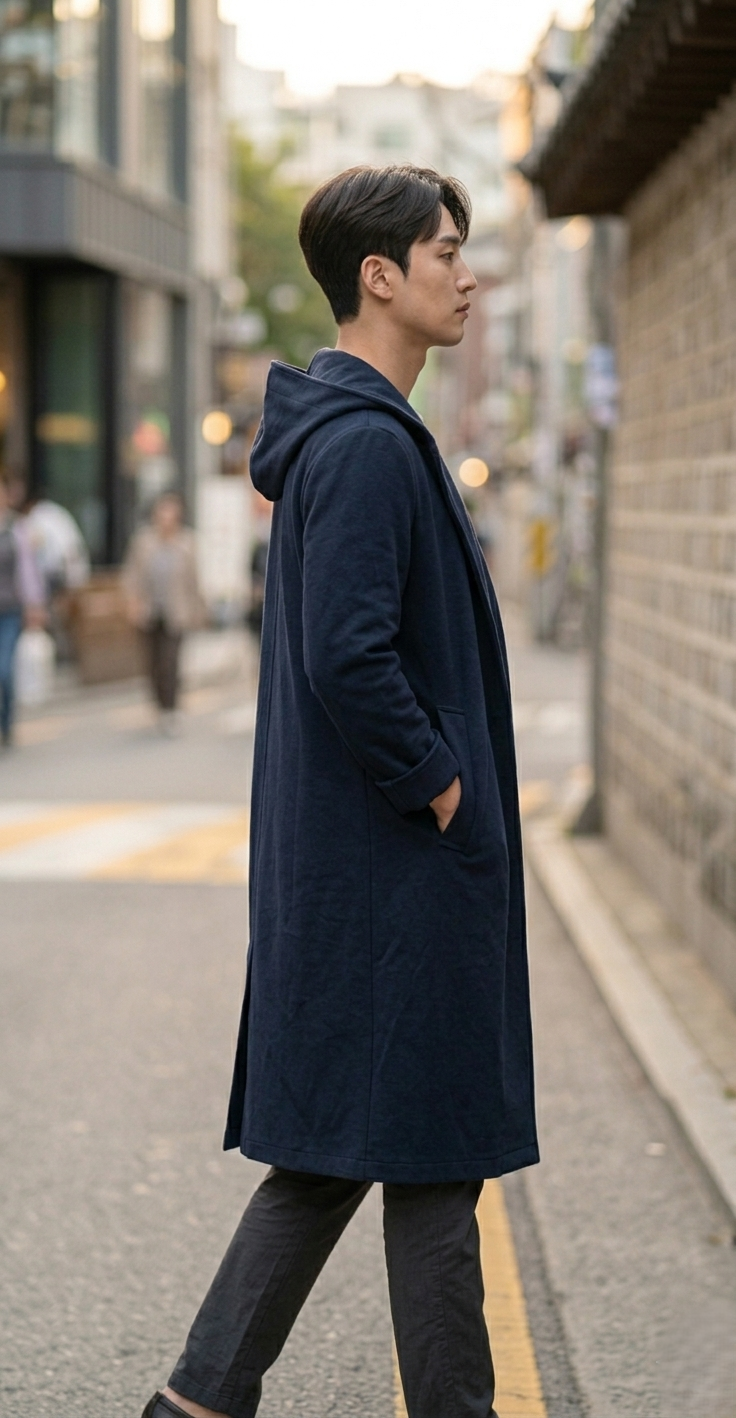 Sung Jin-Woo Wool Long Coat | Solo Leveling Hooded Anime Overcoat