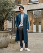 Kaldo Blue Wool Coat | Mashle Anime Cosplay Trench Overcoat