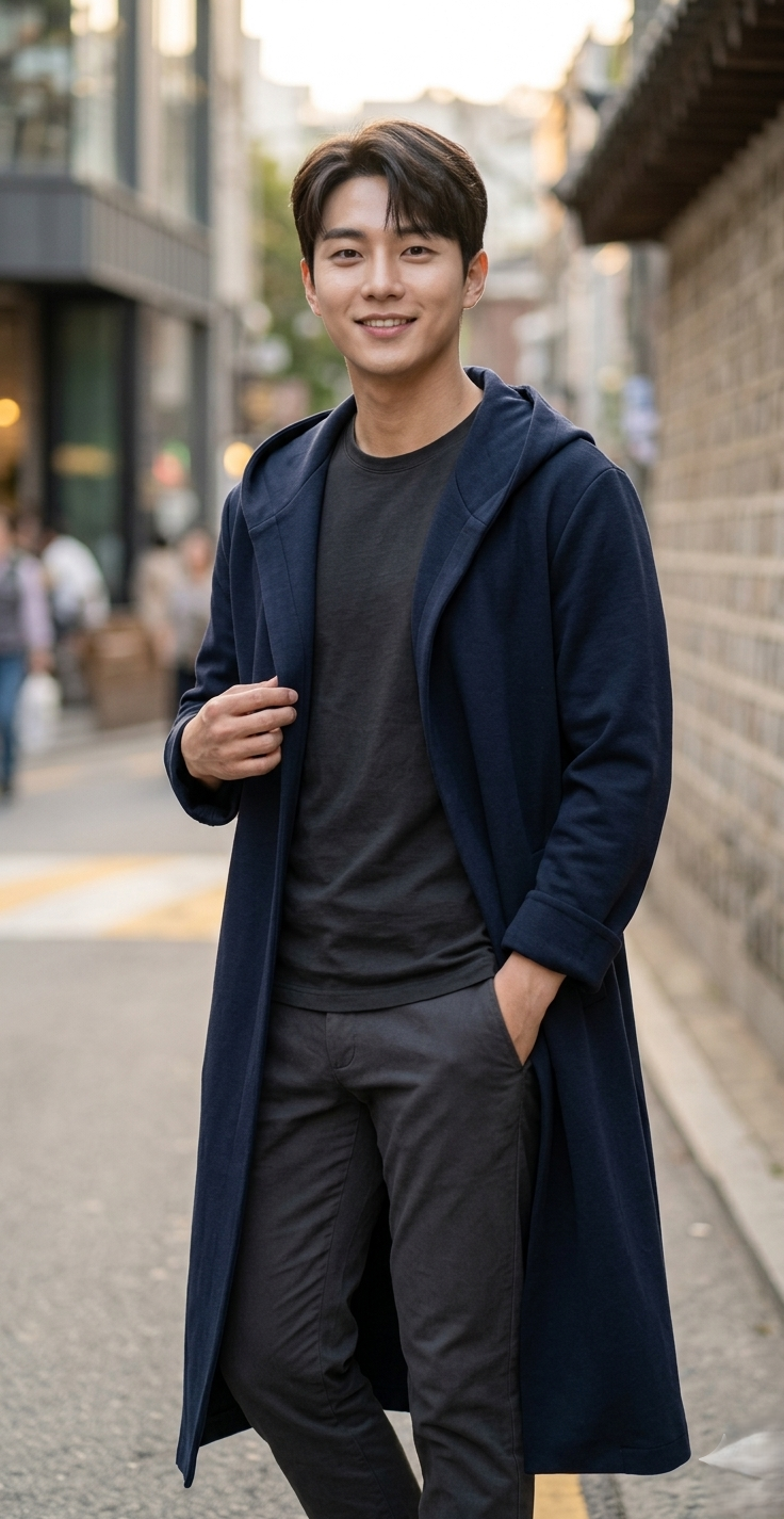 Sung Jin-Woo Wool Long Coat | Solo Leveling Hooded Anime Overcoat