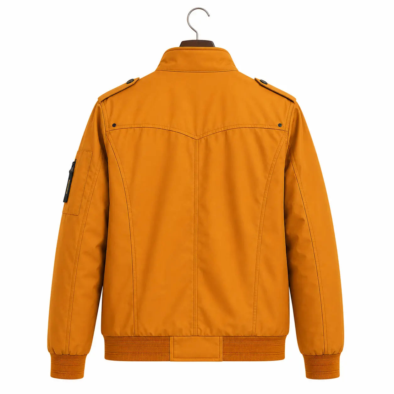 Men's Mustard Cotton Bomber Jacket – Quilted Military Field Jacket