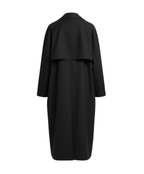 Shishiba Inspired Black Trench Coat: Anime Style Oversized Outerwear.
