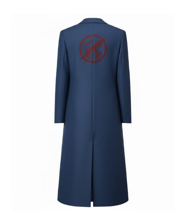 Kaldo Blue Wool Coat | Mashle Anime Cosplay Trench Overcoat