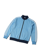 Sung Jin-Woo Solo Leveling Track Jacket – Light Blue & Navy Two Stripe Zip-Up | Unisex Korean Streetwear Anime Jacket