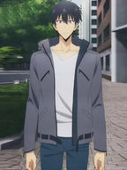 Solo Leveling Sung Jin-Woo Grey Leather Hooded Jacket - Anime Cosplay.