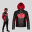 Akatsuki Itachi Sheepskin Leather Hoodie | Anime Cloud Print Jacket.