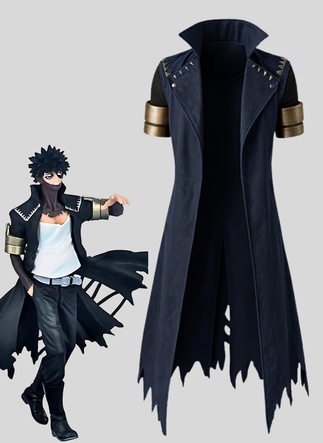 Dabi My Hero Academia Inspired Long Coat – Anime Cosplay Jacket for Men | Wool & Leather Options | Custom Handmade | Sizes XXS–5XL Main Image