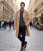 Nagumo Inspired Beige Overcoat | Handmade Wool Blend Trench Coat.