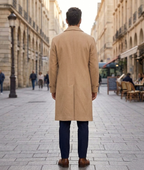 Nagumo Inspired Beige Overcoat | Handmade Wool Blend Trench Coat.