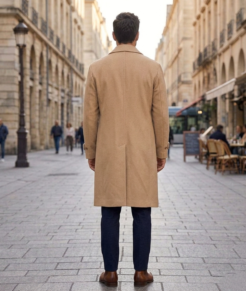 Nagumo Inspired Beige Overcoat | Handmade Wool Blend Trench Coat.