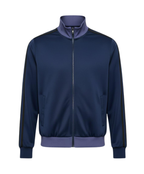 Sung Jin-Woo Navy Track Jacket | Solo Leveling Two-Stripe Cotton Jacket