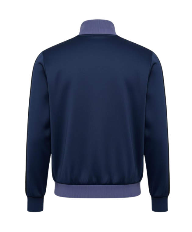 Sung Jin-Woo Navy Track Jacket | Solo Leveling Two-Stripe Cotton Jacket
