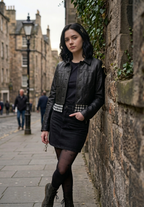 Wednesday Addams Inspired Cosplay Leather Jacket – Gothic Black Outfit.