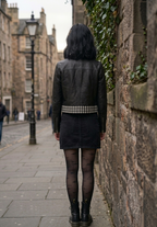 Wednesday Addams Inspired Cosplay Leather Jacket – Gothic Black Outfit.